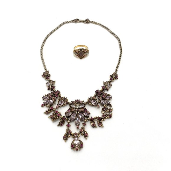 Jewelry - Vintage Princess  Marquise Crystal Necklace & Ring